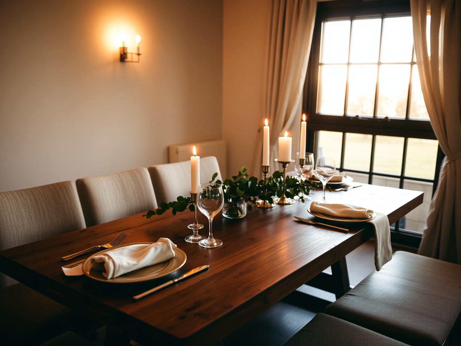 An intimate retreat table set with candles